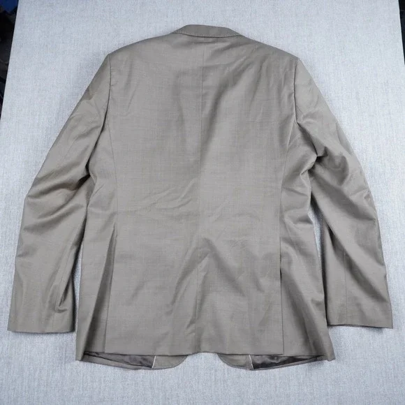 Zara Men 2 Piece Suit Set Size 42 Beige 100% Wool 36x30 Trousers Classic Fit - Picture 2 of 16